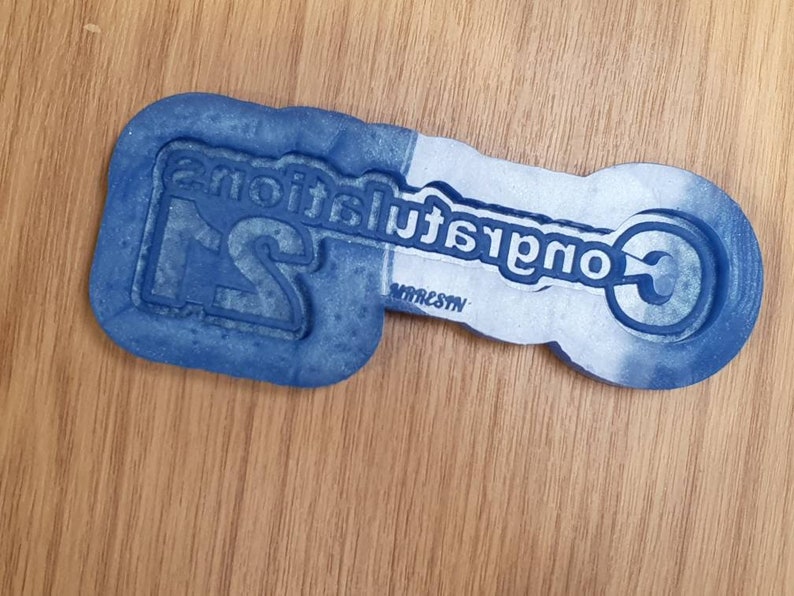 21st Birthday Congratulations Key Keyring Silicone Mould