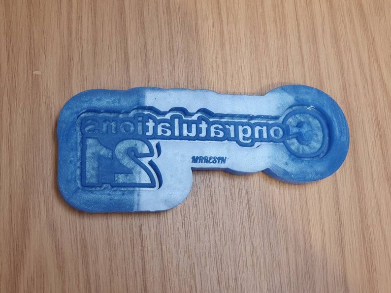 21st Birthday Congratulations Key Keyring Silicone Mould