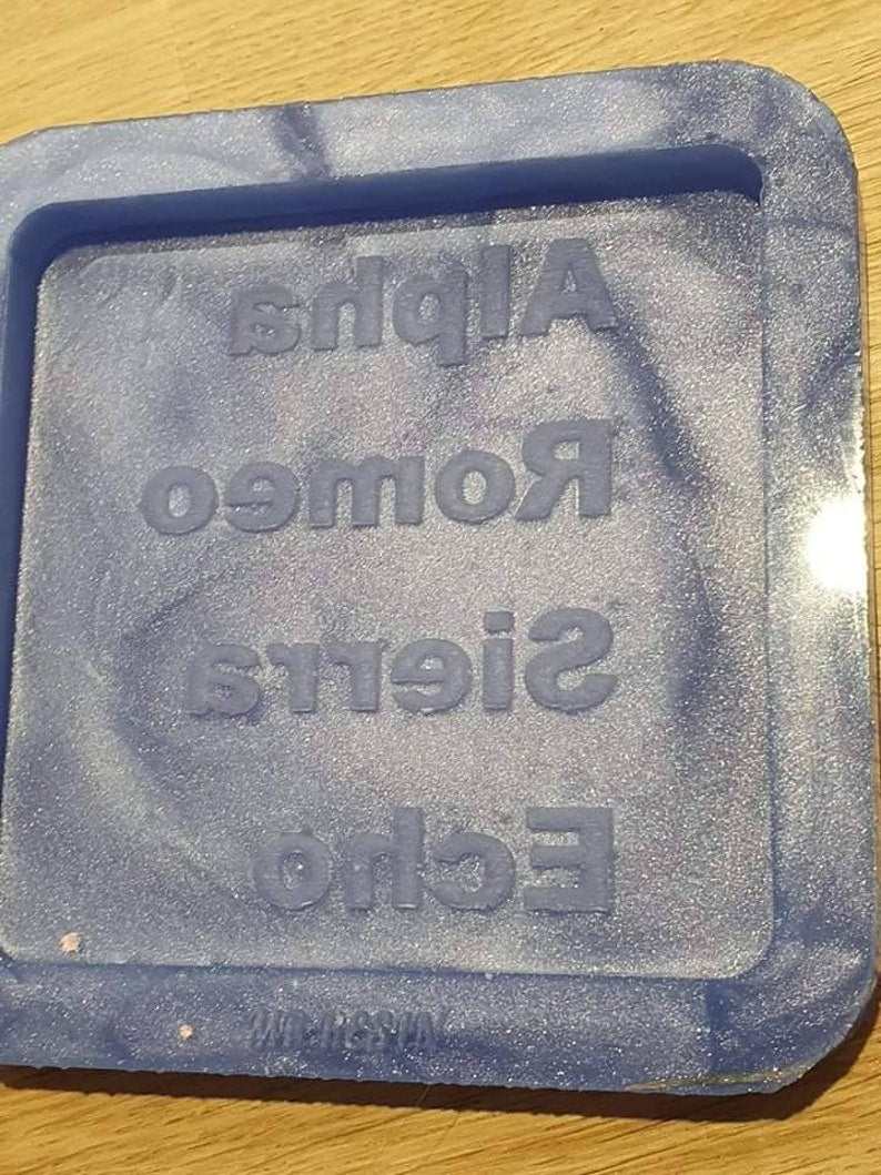 Swear Word (Phonetic) 90mm / 9cm Square Coaster Silicone Mould
