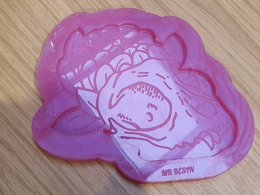 Cat Skull with Flower Wall Hanging Silicone Mould