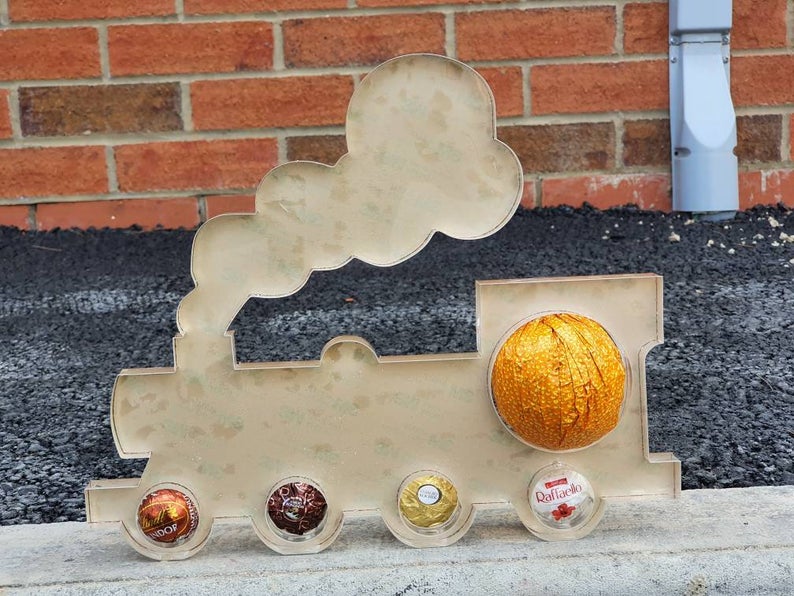 Freestanding Christmas Train Chocolate Orange Holder Silicone Mould