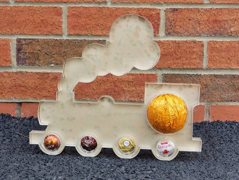 Freestanding Christmas Train Chocolate Orange Holder Silicone Mould