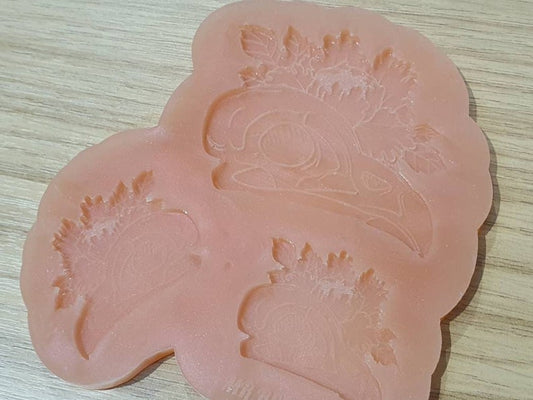 Crow / Raven Skull Floral Earring and Pendant Silicone Mould