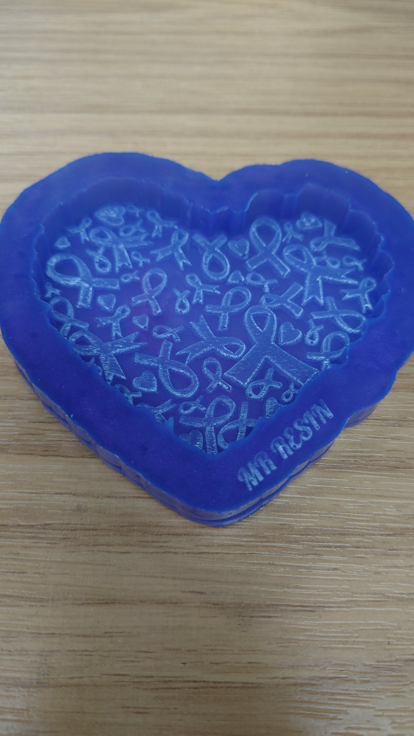 Cancer Awareness Ribbon Filled Heart Silicone Mould