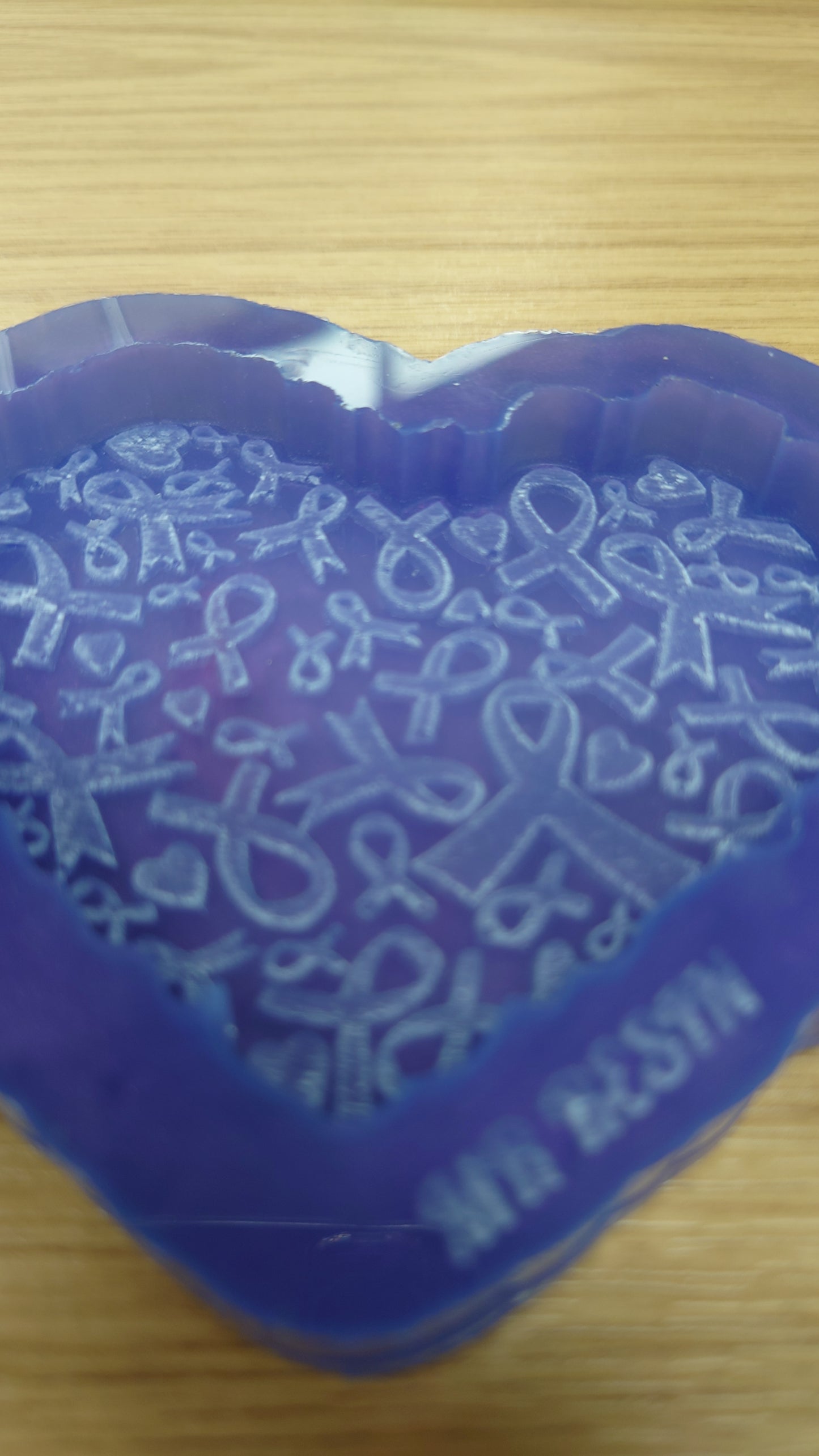 Cancer Awareness Ribbon Filled Heart Silicone Mould