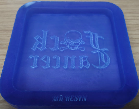 F*ck Cancer Square Coaster Silicone Mould
