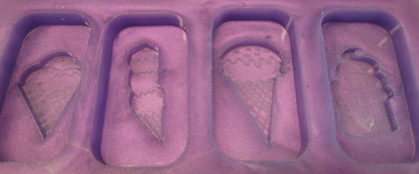 3D Ice-Cream Wax Melts / keyring Silicone Mould - HB style to fit HB boxes