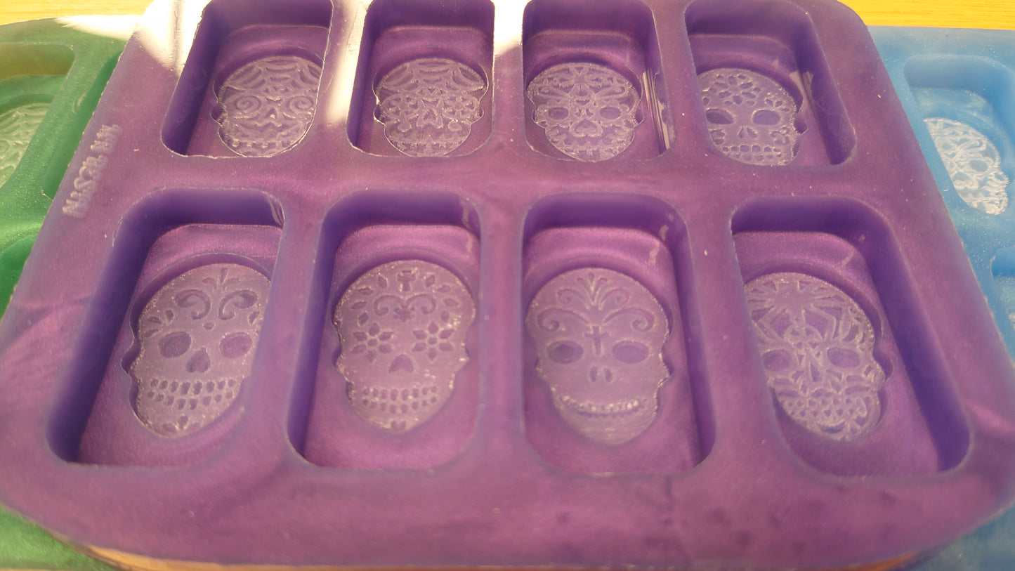 3D Sugar Skulls Wax Melts / keyring Silicone Mould - HB Style to fit HB boxes