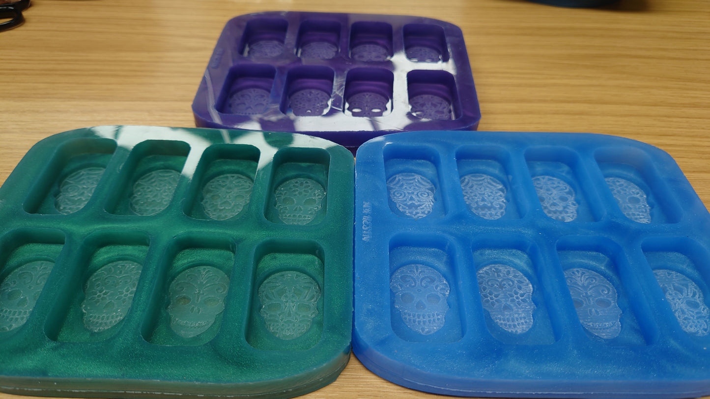 3D Sugar Skulls Wax Melts / keyring Silicone Mould - HB Style to fit HB boxes