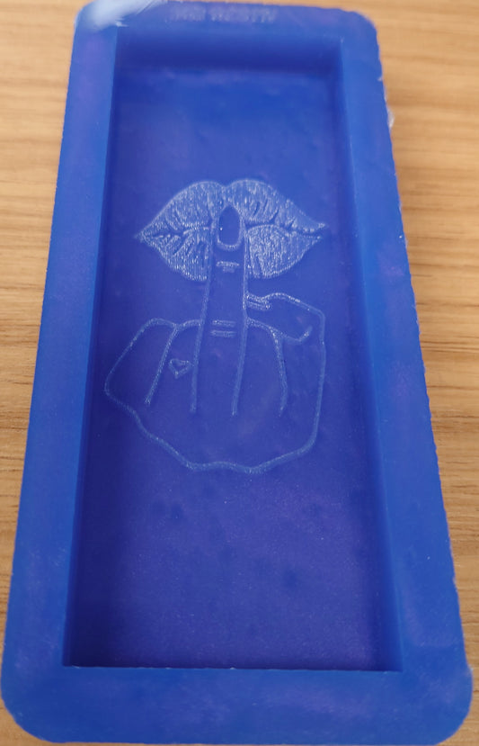 Kissing Lips Flipping the Bird Wax Bar Silicone Mould