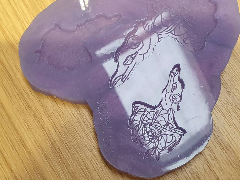 Deer / Stag Skull Floral Earring and Pendant Silicone Mould
