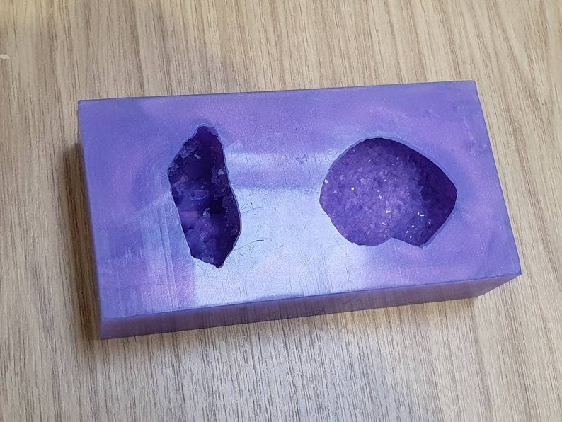 Double Crystal Heart Cluster Keepsake Silicone Mould