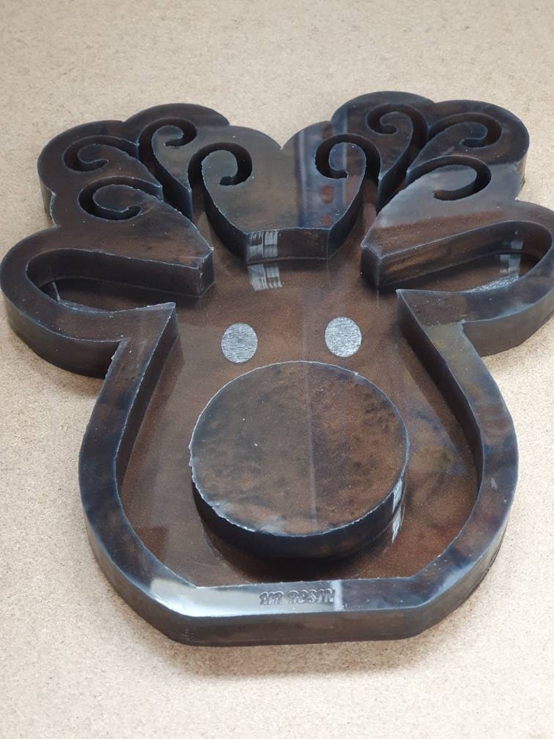 Freestanding Rudolph Reindeer Christmas Chocolate Orange Holder Silicone Mould