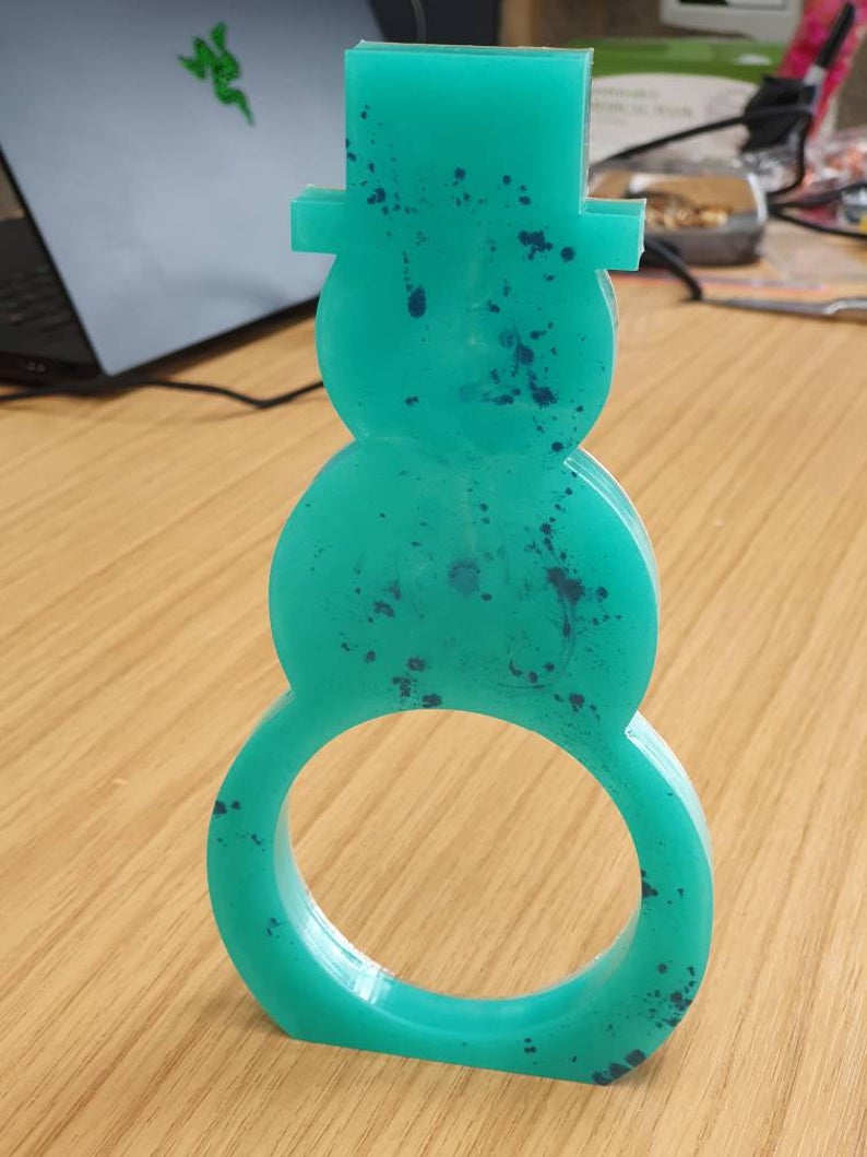Freestanding Christmas Snowman Chocolate Orange Holder Silicone Mould