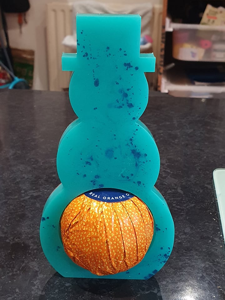 Freestanding Christmas Snowman Chocolate Orange Holder Silicone Mould