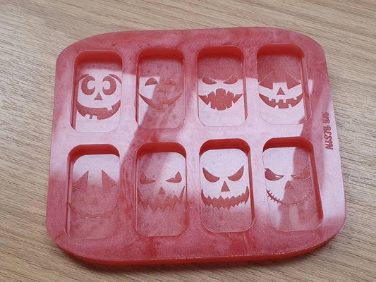 Pumpkin Face Halloween Wax Melt Silicone Mould - HB Style Size