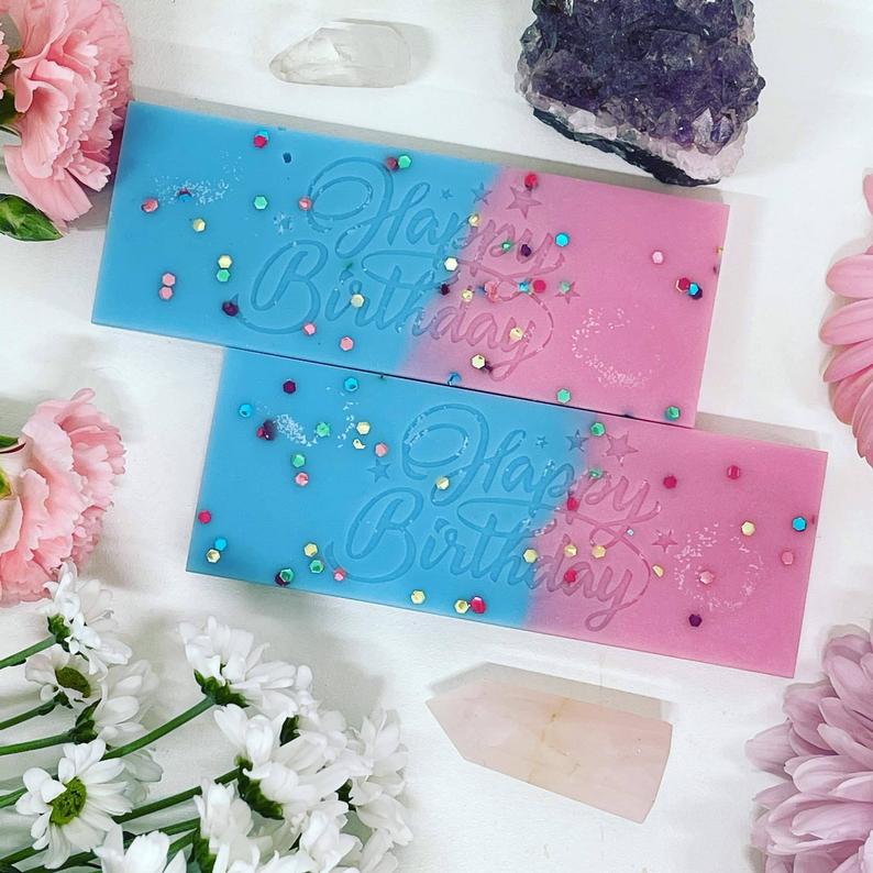Happy Birthday Double Wax Bar Silicone Mould
