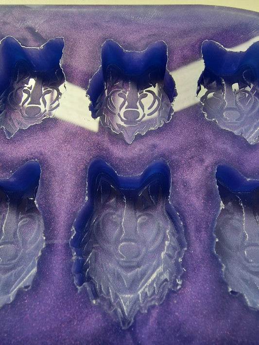 Wolf shaped wax melt / keyring Silicone Mould - HB Style