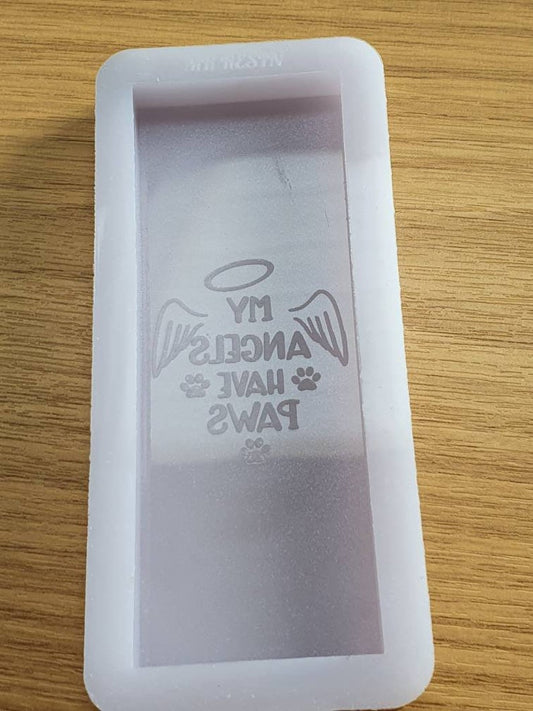 My Angels Have Paws Remembrance Dog/Cat/Animal Wax Bar Silicone Mould