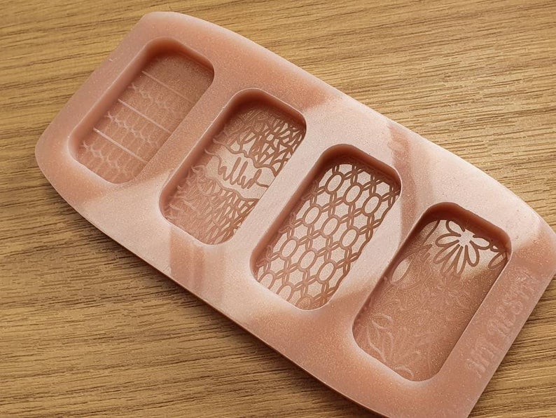 Patterned (Word) wax melt / keyring Silicone Mould - HB Style Size