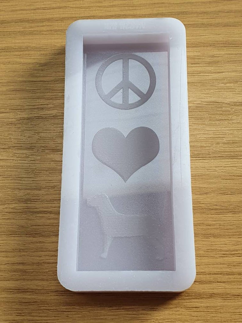 Peace, Love, Dog Wax Bar Silicone Mould