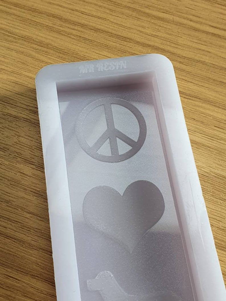 Peace, Love, Dog Wax Bar Silicone Mould