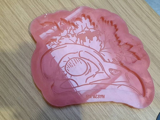 Crow / Raven Skull Floral Wall Hanging Silicone Mould