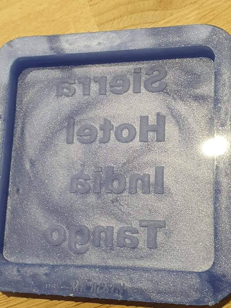 Swear Word (Phonetic) 90mm / 9cm Square Coaster Silicone Mould