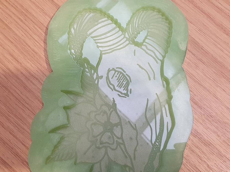 Sheep / Ram Skull Floral Wall Hanging Silicone Mould