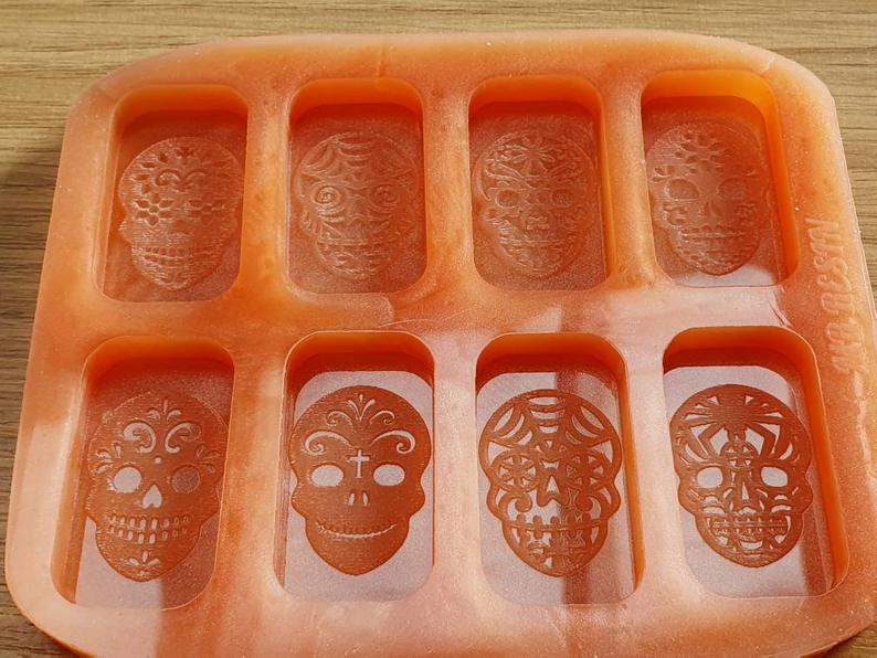Sugar Skull Wax Melt Silicone Mould - HB Style Size
