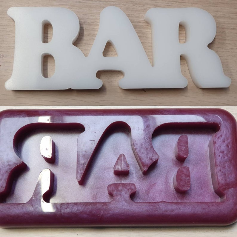 Bar Freestanding Word Silicone Mould