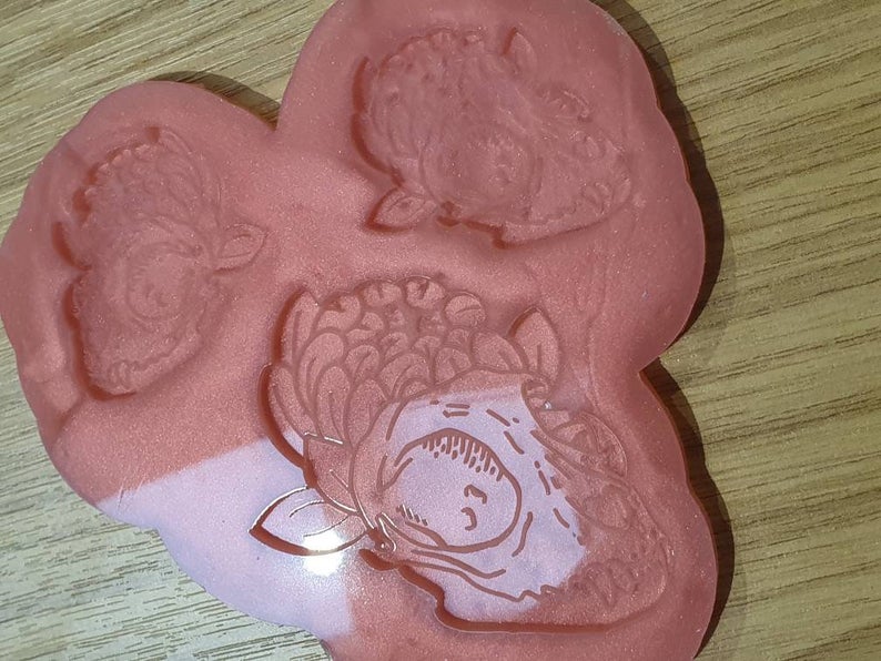 Cat Skull Floral Earring and Pendant Silicone Mould