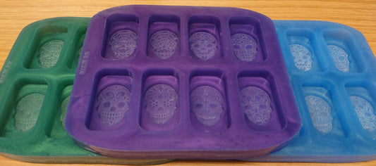 3D Sugar Skulls Wax Melts Silicone Mould - HB Style to fit HB boxes