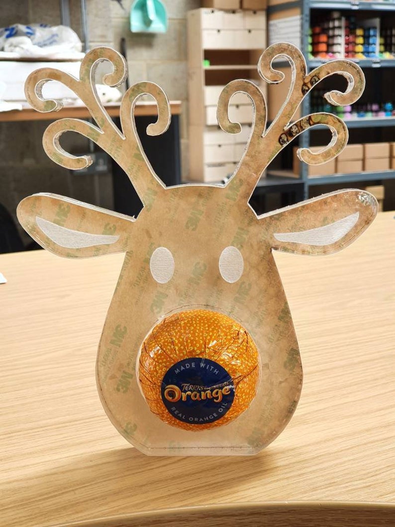 Freestanding Rudolph Reindeer Christmas Chocolate Orange Holder Silicone Mould