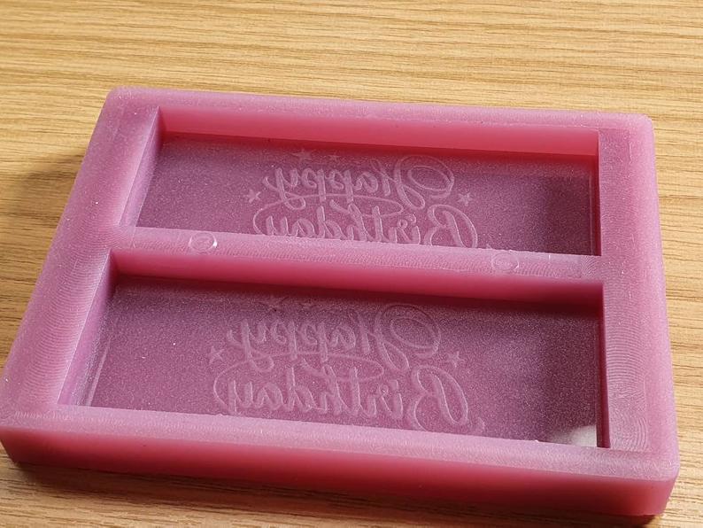 Happy Birthday Double Wax Bar Silicone Mould