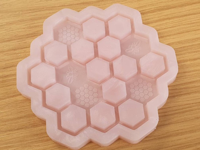 Face More Set of 2 Silicone Coaster Molds Bee Mold and Honeycomb Mold Silicone Coffee Drink Coaster Molds for Epoxy Resin Casting