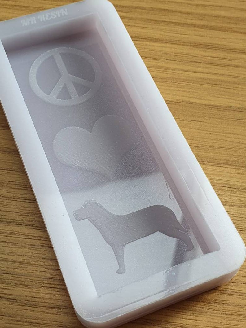 Peace, Love, Dog Wax Bar Silicone Mould
