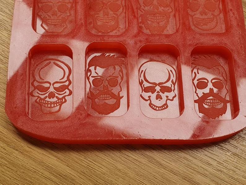 Skull Men Halloween Wax Melt Silicone Mould - HB Style Size