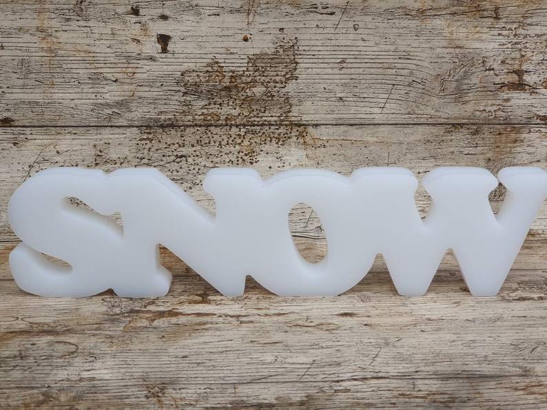 Snow: Christmas Freestanding Word Mould