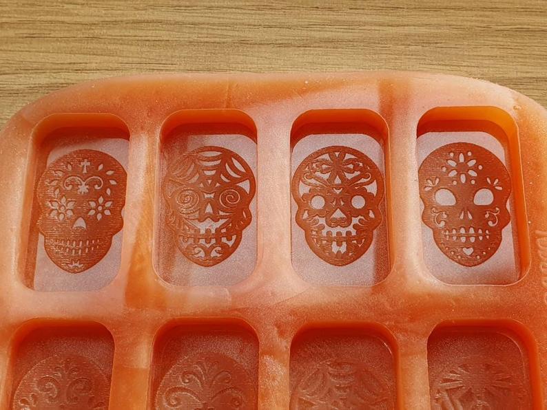 Sugar Skull Wax Melt Silicone Mould - HB Style Size